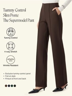 OGL Brown Slim Ponte Pants Size Medium